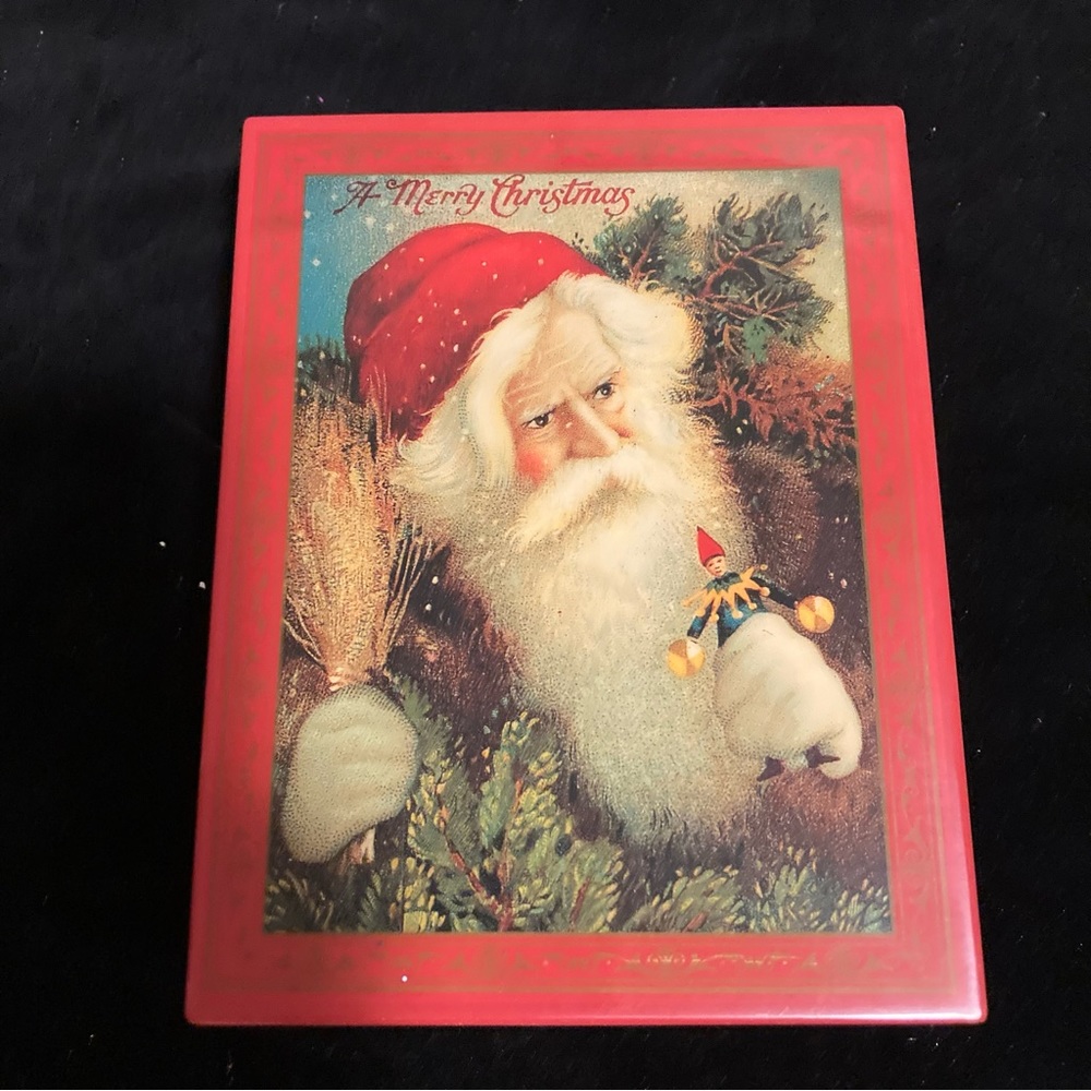 Santa Music Box with Inside Storage Area 8”x6”x2”